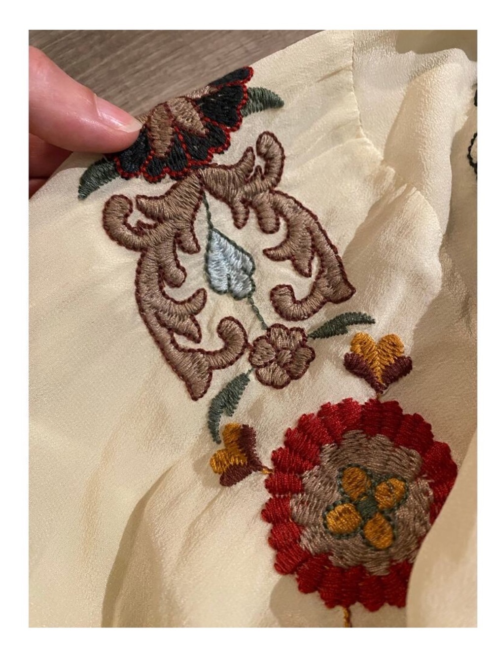 Biya by Johnny Was Niccola Silk Tunic boho embroidered size M - Picture 3 of 10